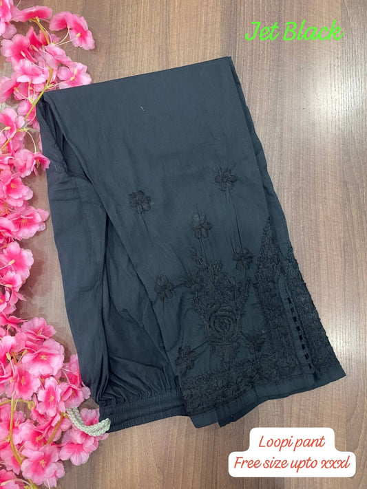 Pure Cotton Hand Embroidered Chikankari Loopi Pants
