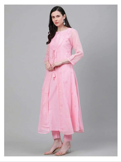 Dyeable Noor Jaha Fine Kota Kurti with Dori Pattern & Matching Kota Pant | Elegant Women's Ethnic Wear