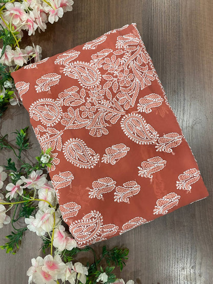 Beautiful Georgette Saree with Designer Lining Work Pallu & Blouse