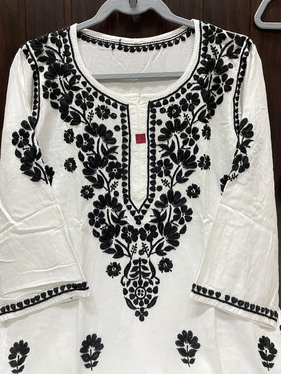 Rayon Cotton Chikan Embroidery Kurti & Plazo