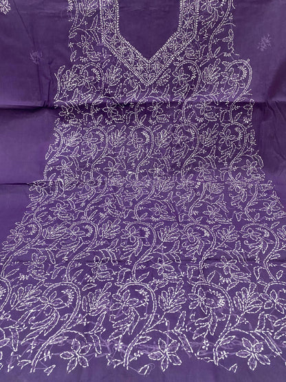 Pure Cotton 3 Pc Unstitched Suit with Front Jaal Chikankari & Cotton Dupatta