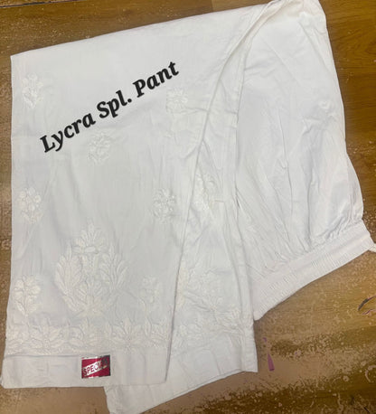 White Chikankari Bottoms for Women Plus Size Ethnic Pants
