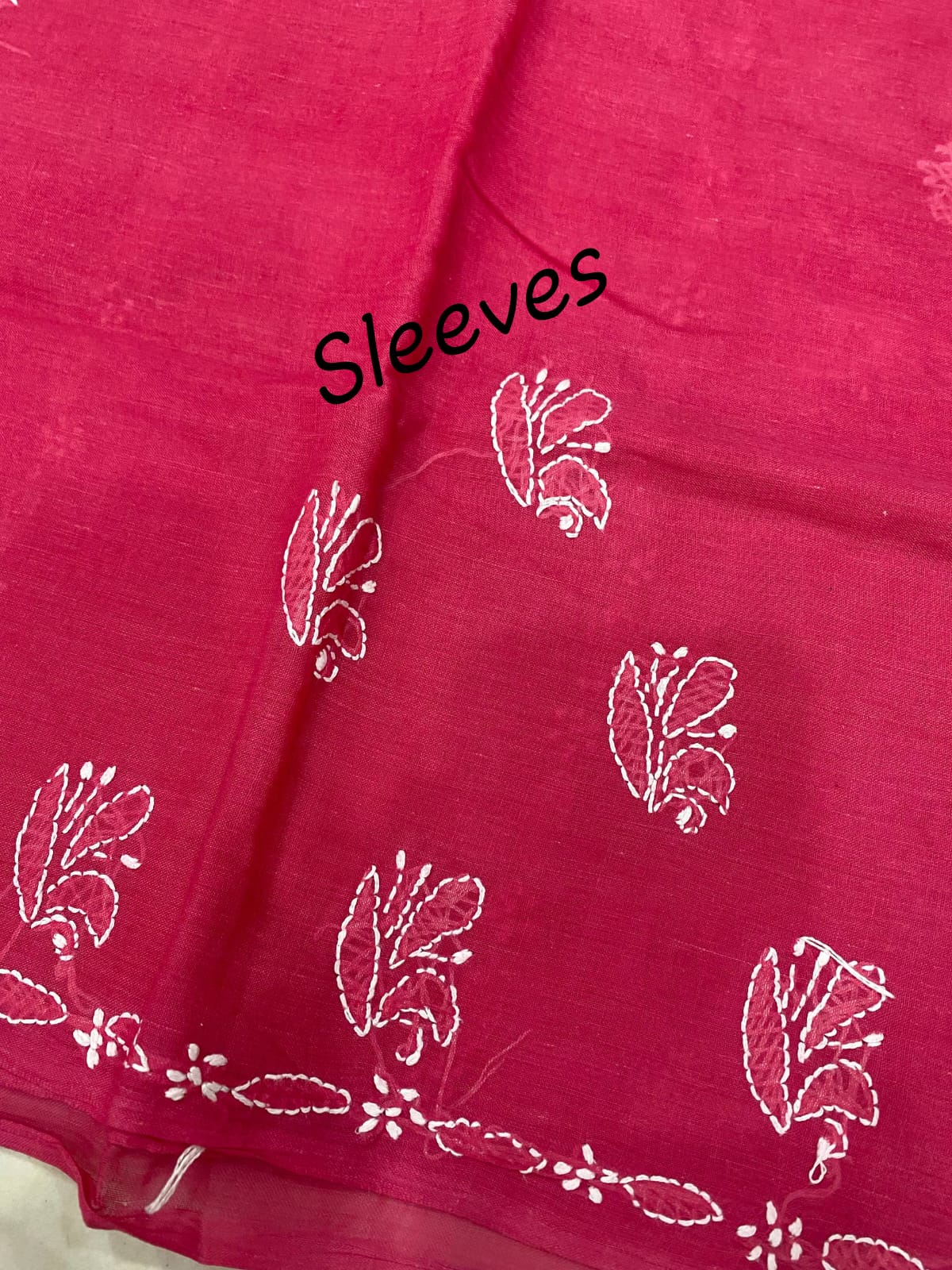 Pure Cotton 3 Pc Unstitched Suit with Front Jaal Chikankari & Cotton Dupatta
