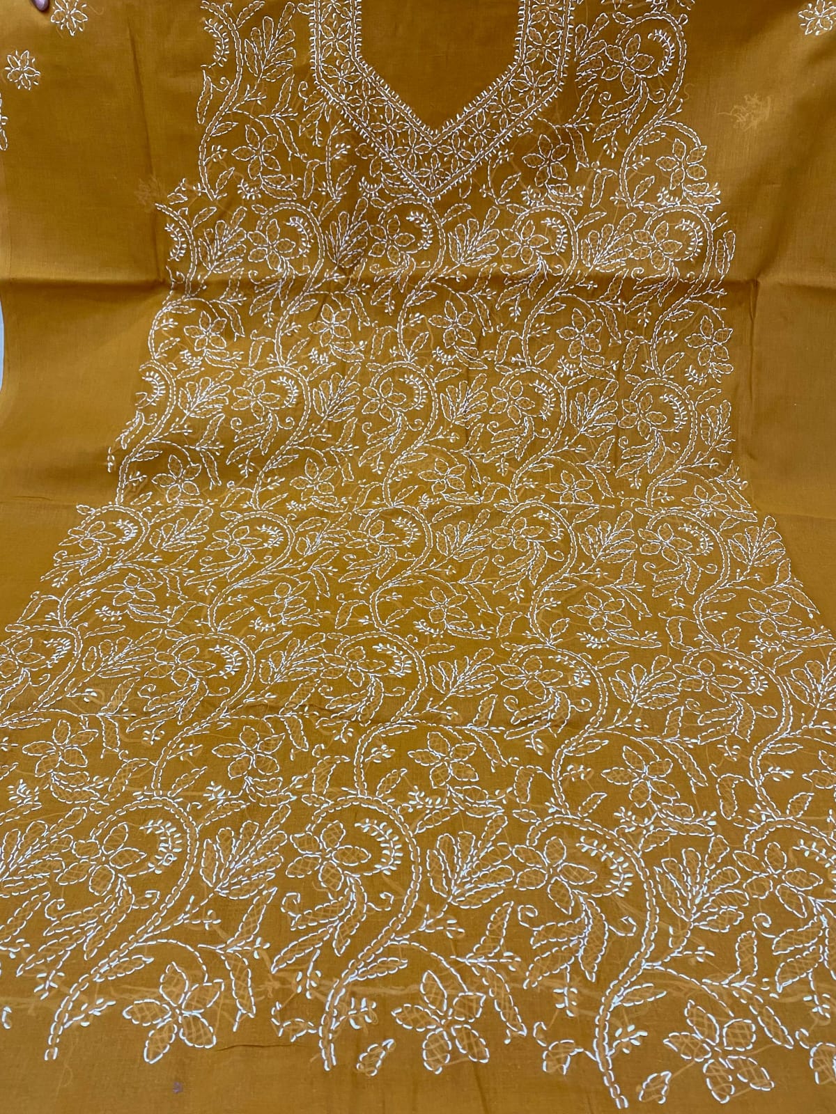 Pure Cotton 3 Pc Unstitched Suit with Front Jaal Chikankari & Cotton Dupatta