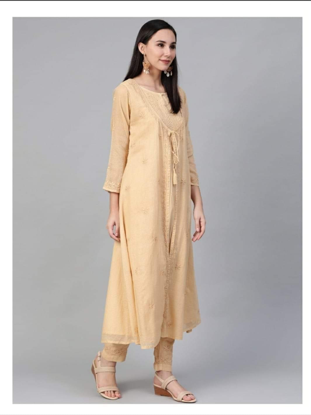 Dyeable Noor Jaha Fine Kota Kurti with Dori Pattern & Matching Kota Pant | Elegant Women's Ethnic Wear