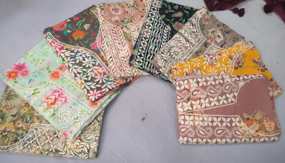 Beautiful Pure Printed Mul Mul Cotton with Fine Chikankari Work
