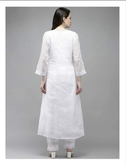 Dyeable Noor Jaha Fine Kota Kurti with Dori Pattern & Matching Kota Pant | Elegant Women's Ethnic Wear
