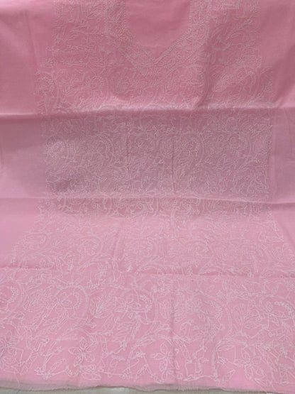Pure Cotton 3 Pc Unstitched Suit with Front Jaal Chikankari & Cotton Dupatta
