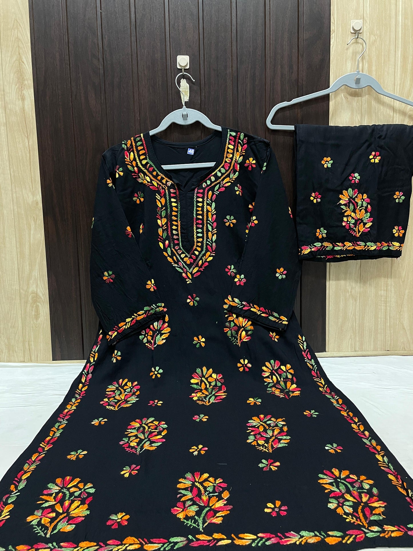Exclusive Soft Rayon Multi Thread Plazo Set with Fine Handcrafted Chikankari Work