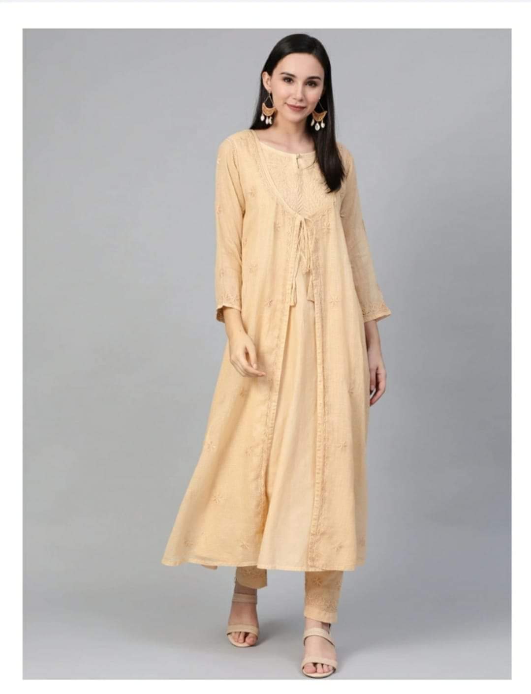 Dyeable Noor Jaha Fine Kota Kurti with Dori Pattern & Matching Kota Pant | Elegant Women's Ethnic Wear