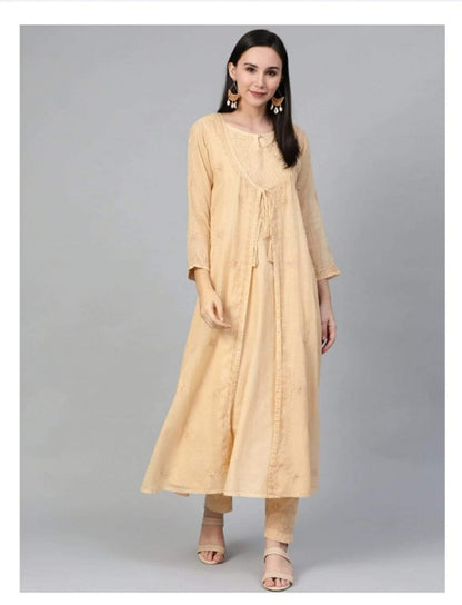 Dyeable Noor Jaha Fine Kota Kurti with Dori Pattern & Matching Kota Pant | Elegant Women's Ethnic Wear